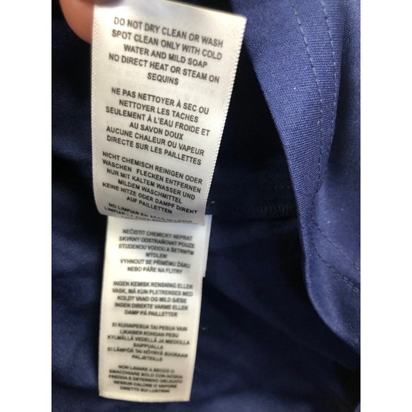 ADRIANNA PAPELL BEADED HALTER GOWN LIGHT NAVY Sz 14 - Picture 13 of 16